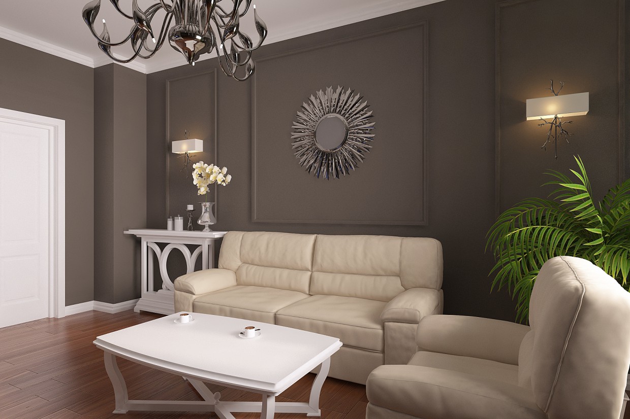 Sala de estar para uma família de 3 pessoas em 3d max vray 3.0 imagem