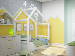 Children's room with zigzags