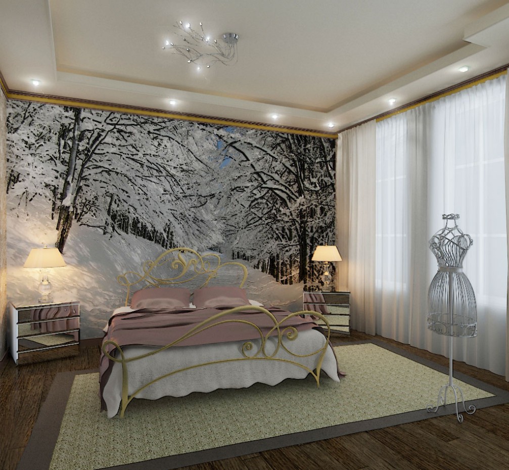 Fotowand im Schlafzimmer in 3d max vray 2.0 Bild