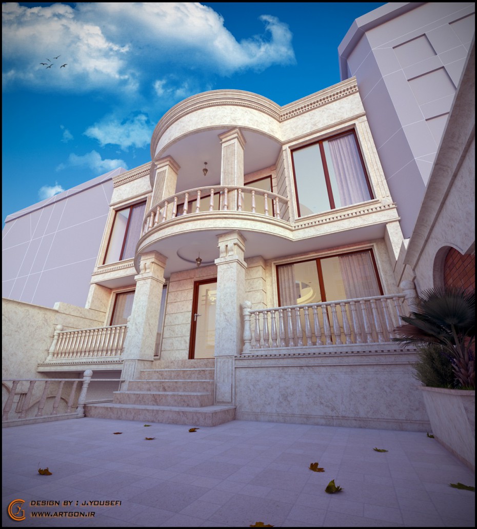 Exterior Facade in 3d max vray image