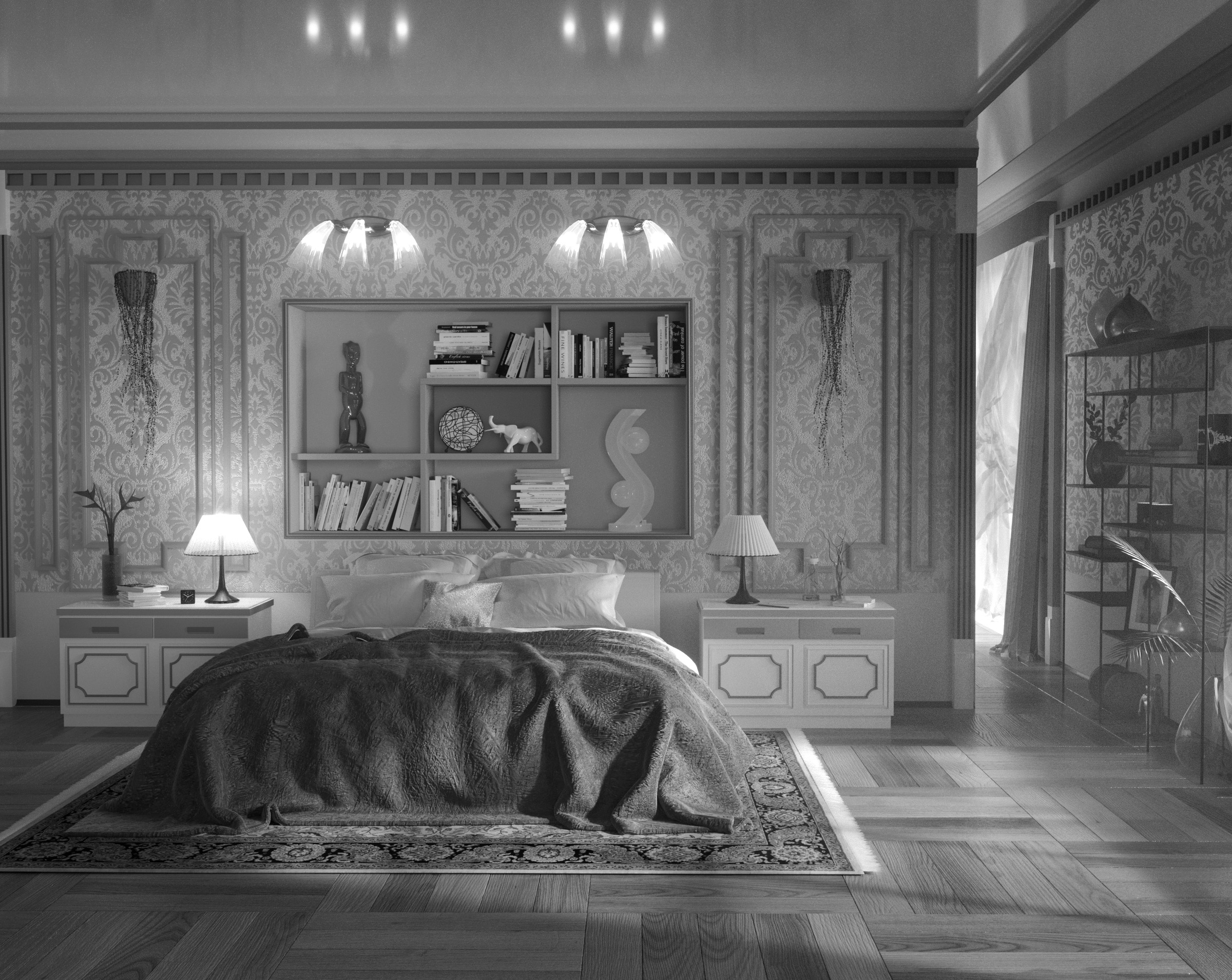 Art-Deco-Interieur (3D-mAX, Corona-Renderer, Photoshop) in 3d max corona render Bild