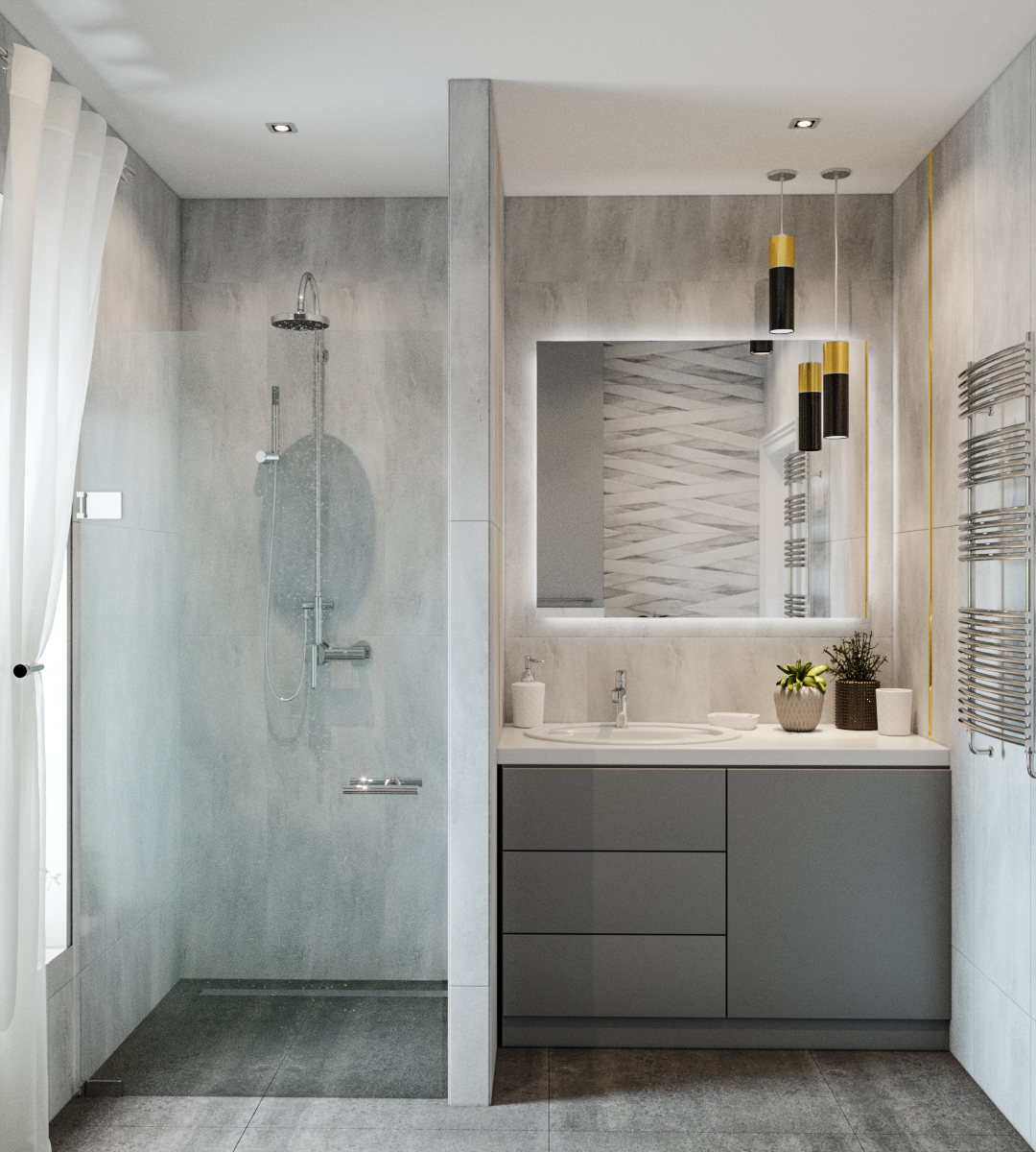 Bagno luminoso in 3d max corona render immagine