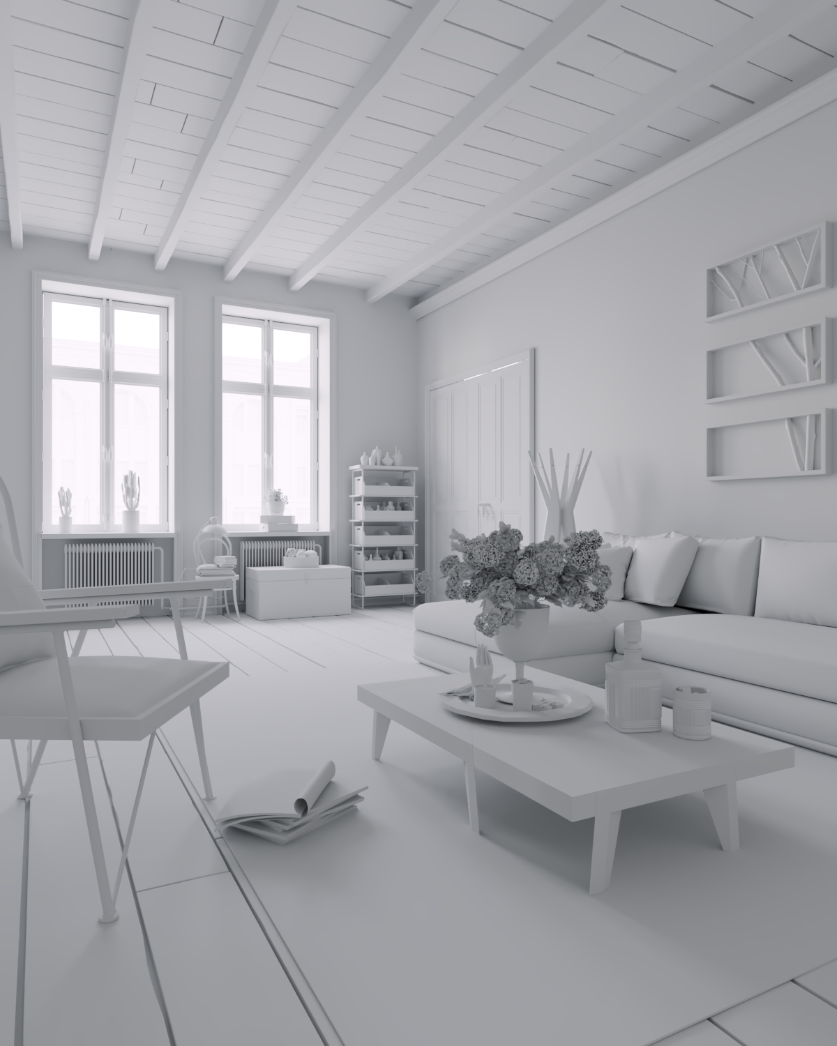 imagen de Visualización interior en 3d max corona render