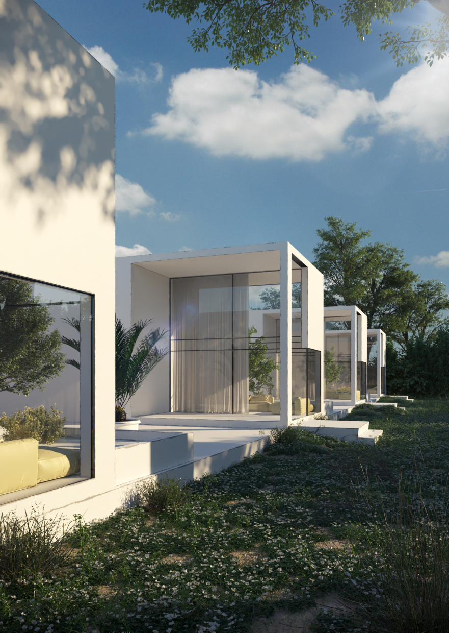 La maison blanche dans 3d max corona render image