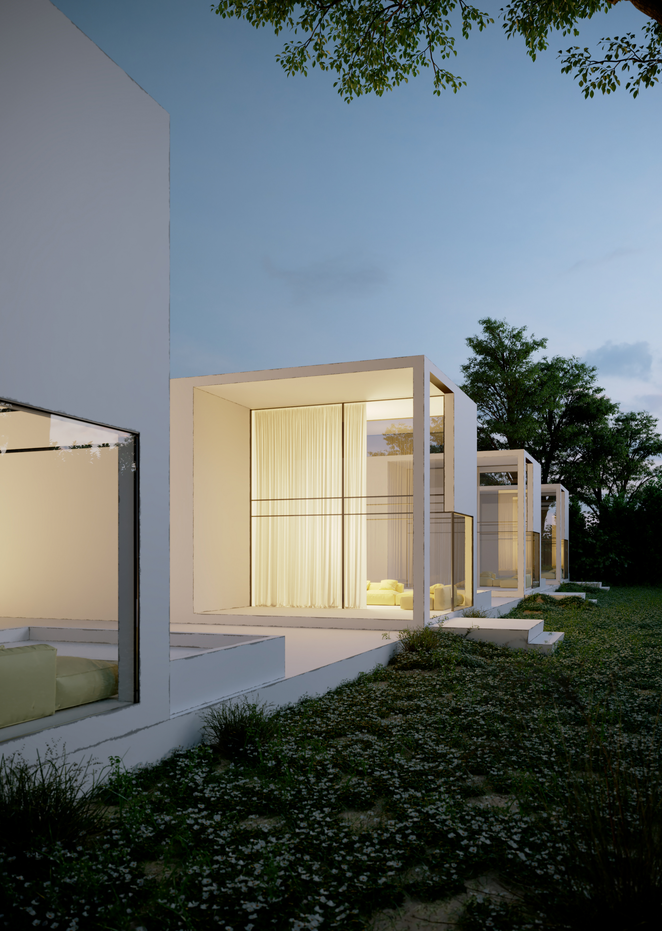 La maison blanche dans 3d max corona render image