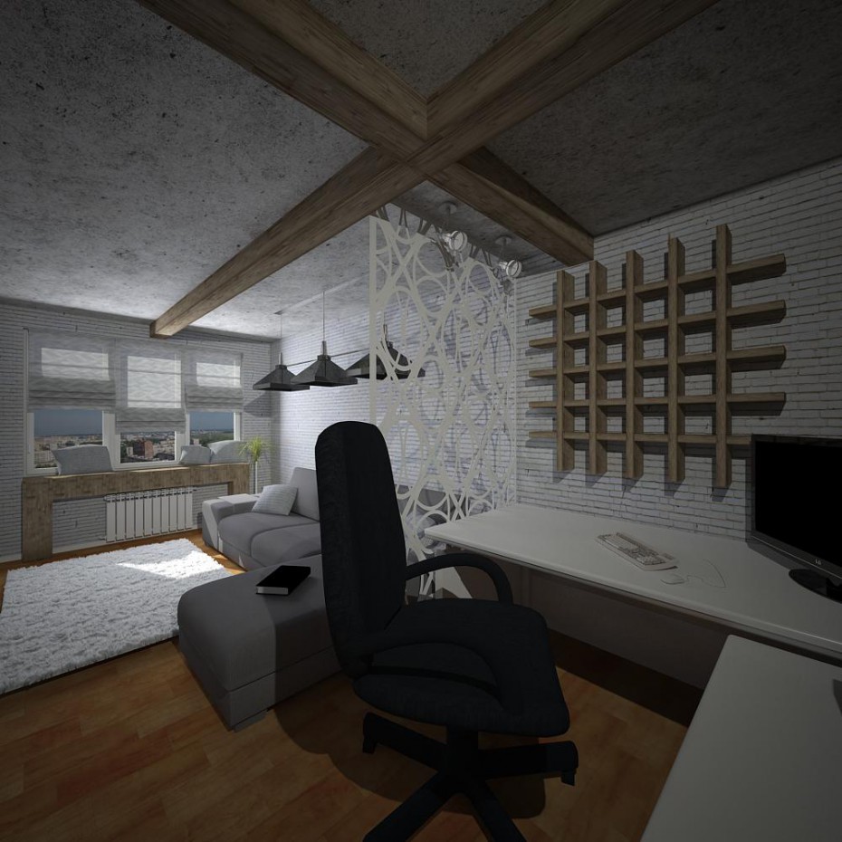 imagen de sala principal en 3d max vray