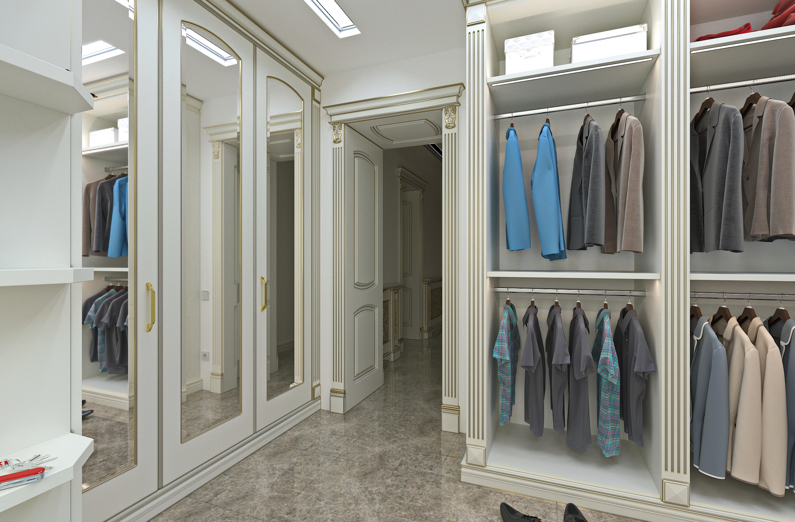 Cloakroom in a classic style in SolidWorks vray 3.0 image