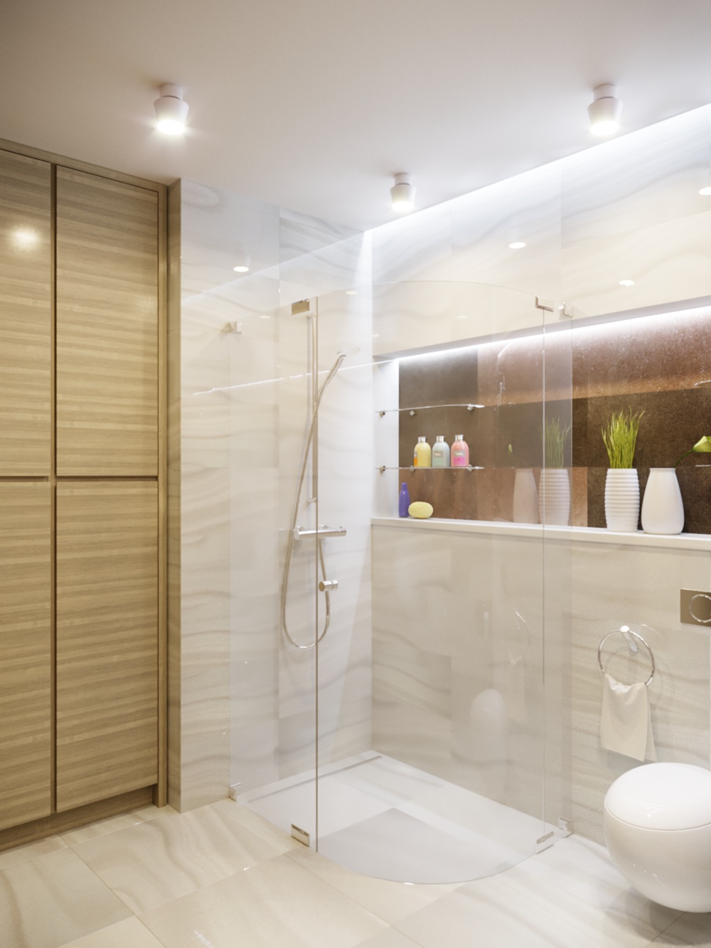 imagen de Ducha y vestidor en 3d max corona render