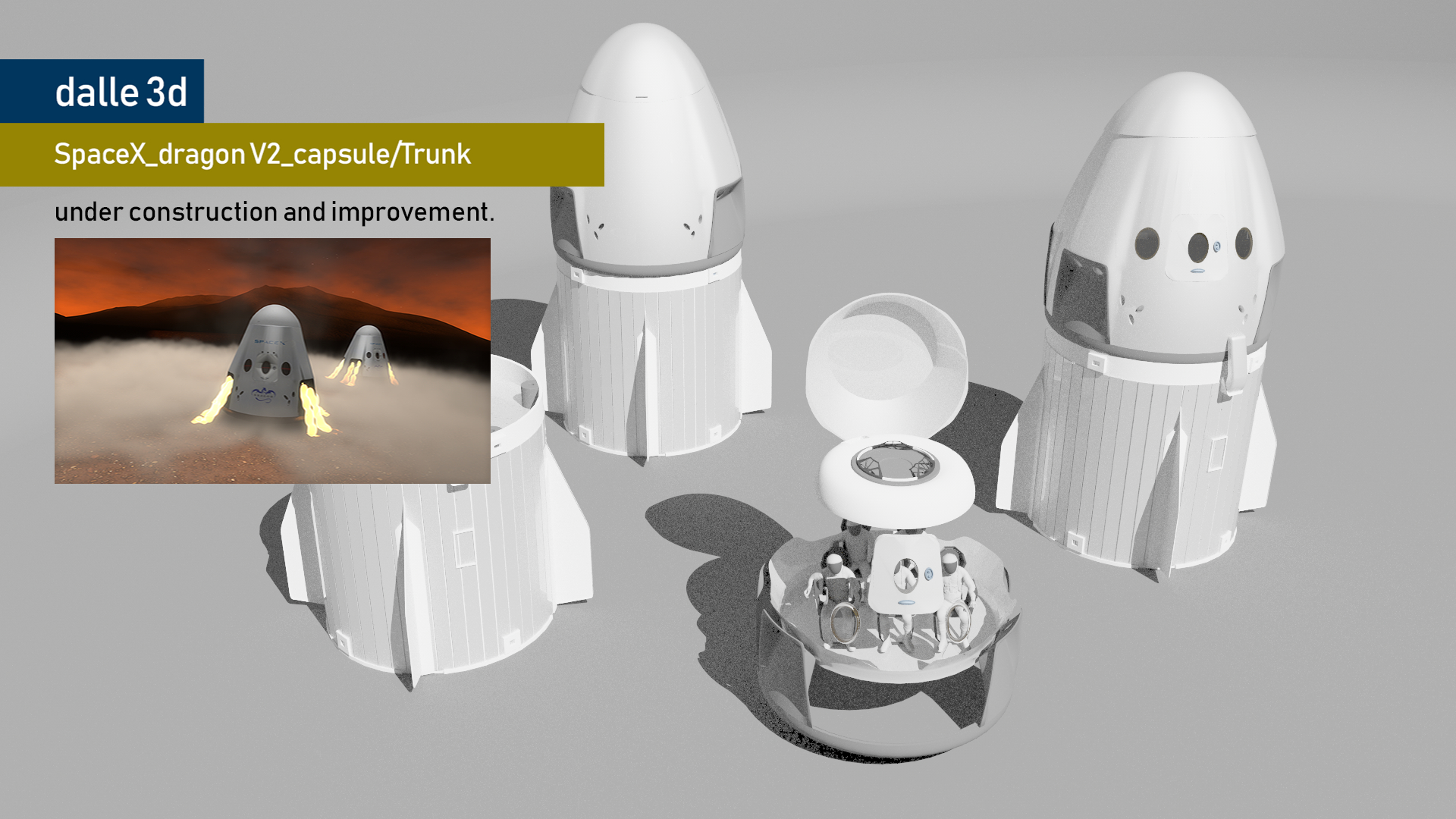 SpaceX Dragon V2 / Cargo in Cinema 4d vray 3.0 Bild