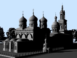 3d reconstruction of St. Basil's Cathedral and Trinity Church