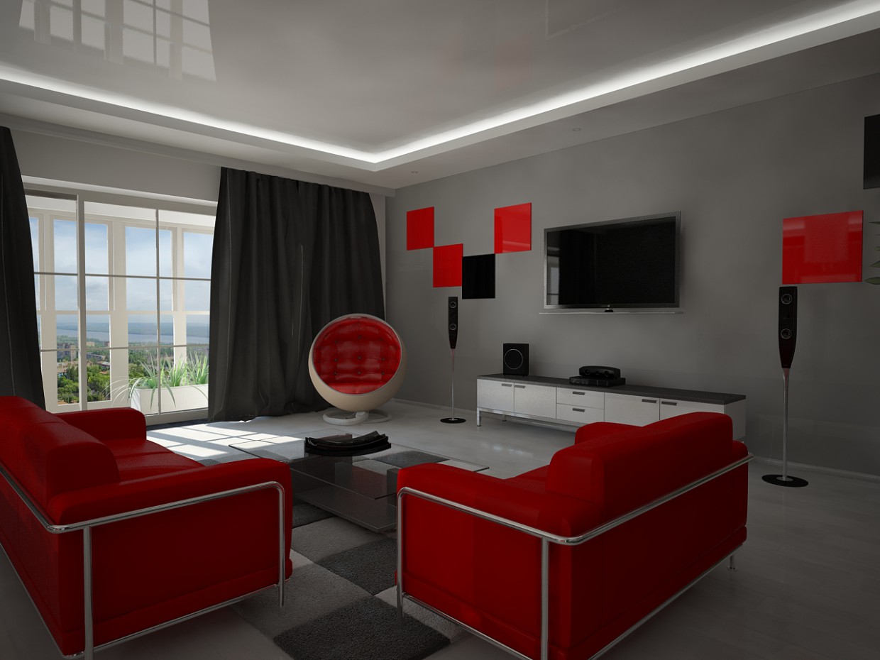 living room in 3d max vray image