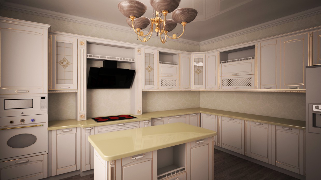 Cucina classica in 3d max vray 2.5 immagine