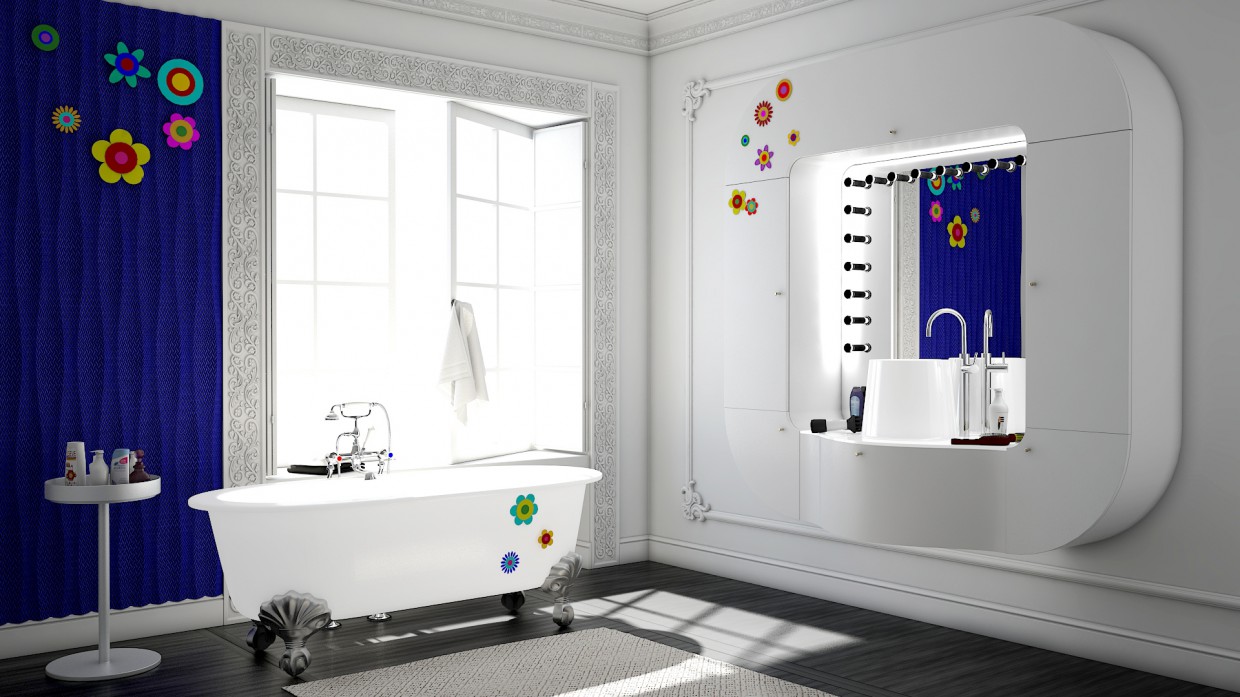 Salle de bain, contraste dans Maya vray 3.0 image