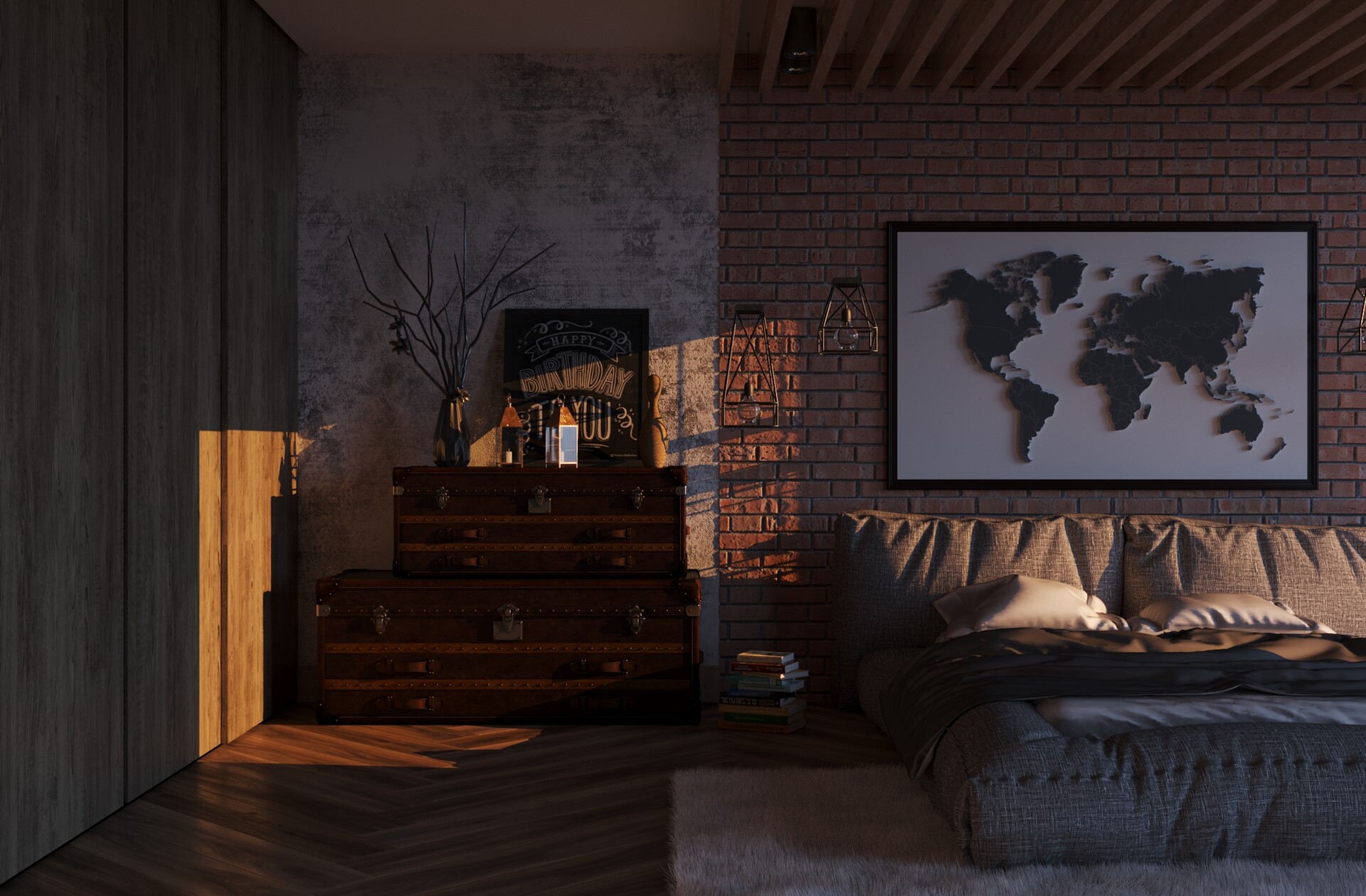 Visualizzazione di riferimento, loft. in 3d max corona render immagine