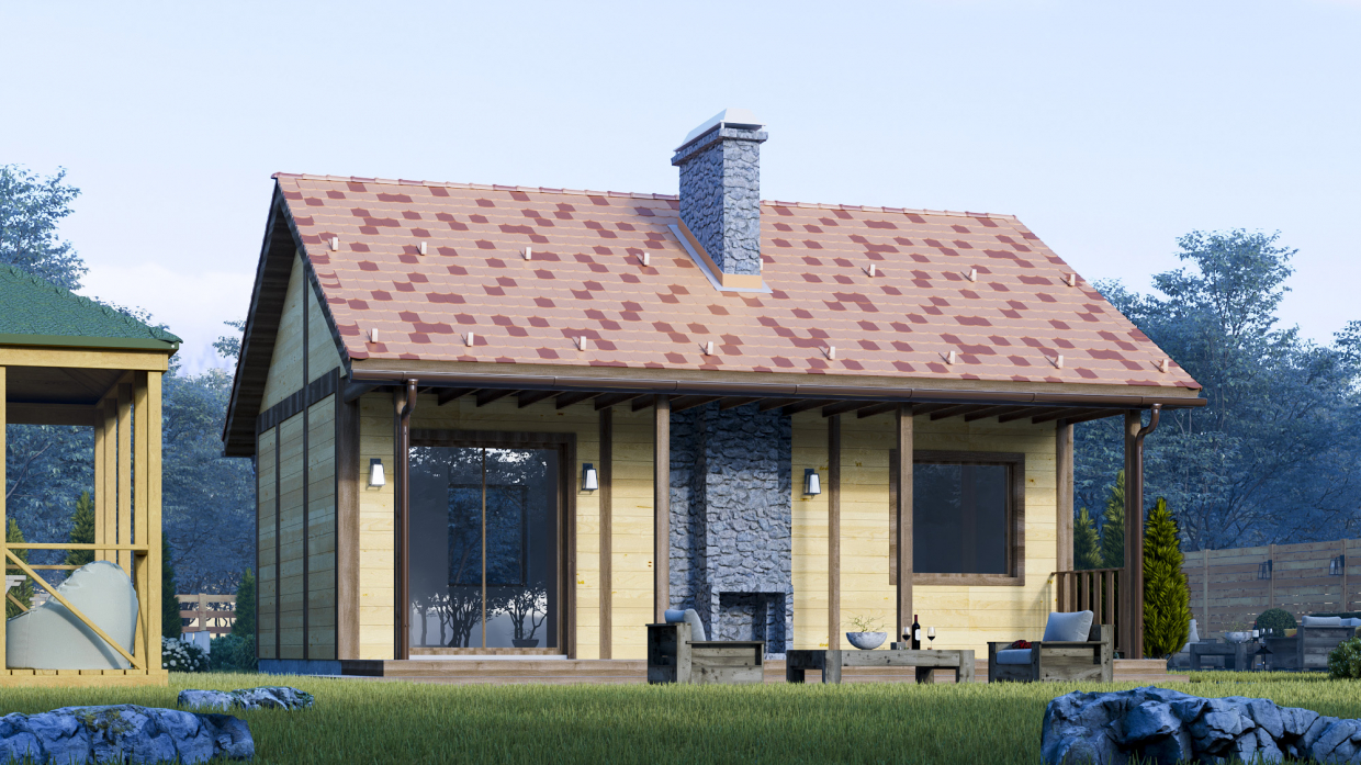 Kır evi görselleştirme. in 3d max corona render resim