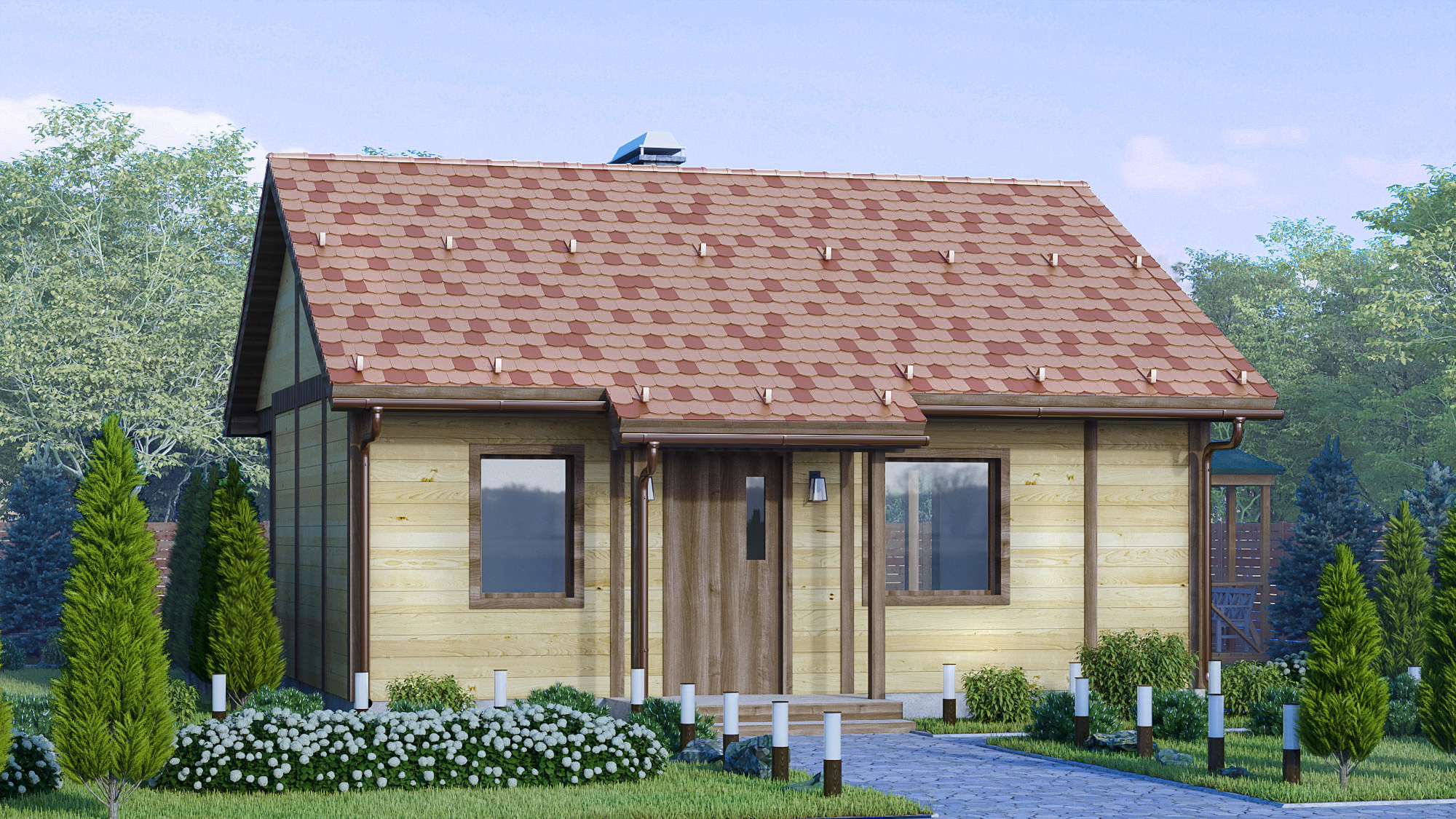 Visualisation d'une maison de campagne. dans 3d max corona render image