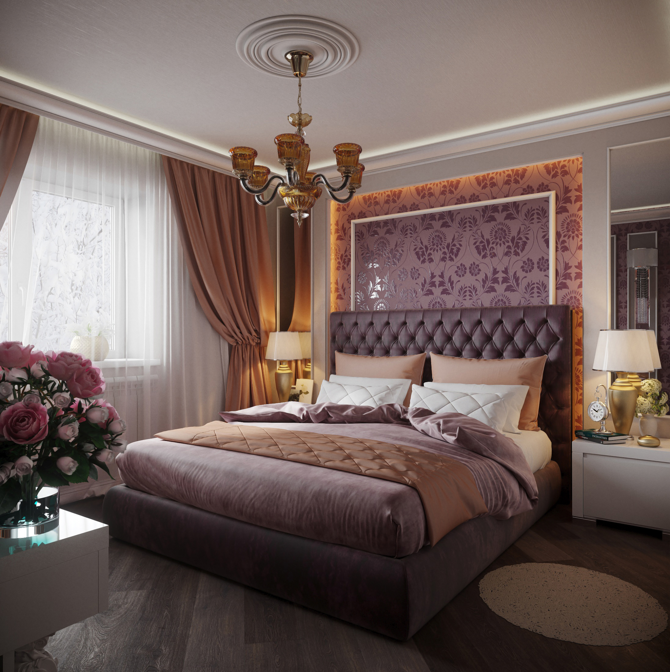 Chambre à coucher dans 3d max corona render image