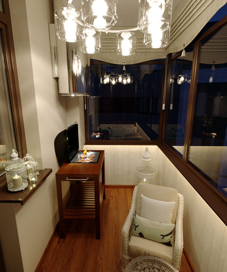 Balcony interior design in 3d max corona render image