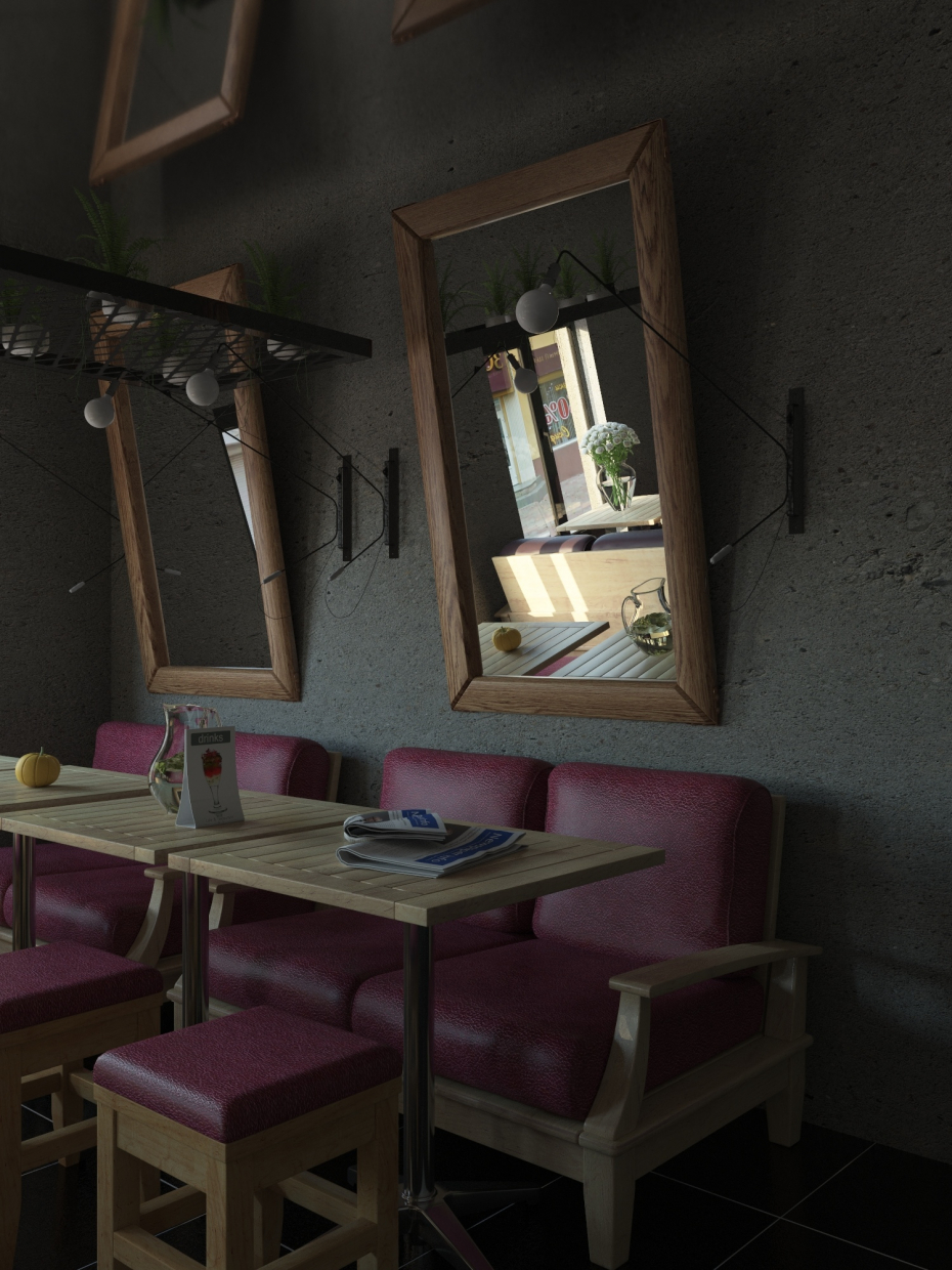 Cafe room visualization in 3d max vray 3.0 image