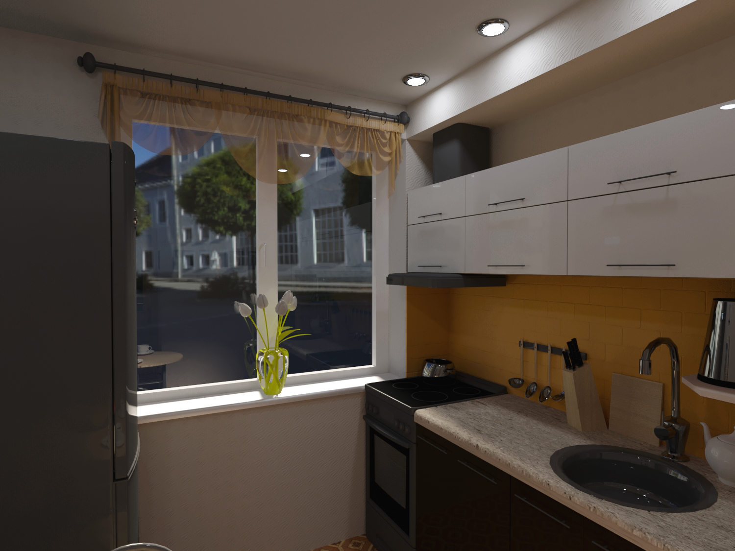 Cuisine cinq places dans 3d max corona render image