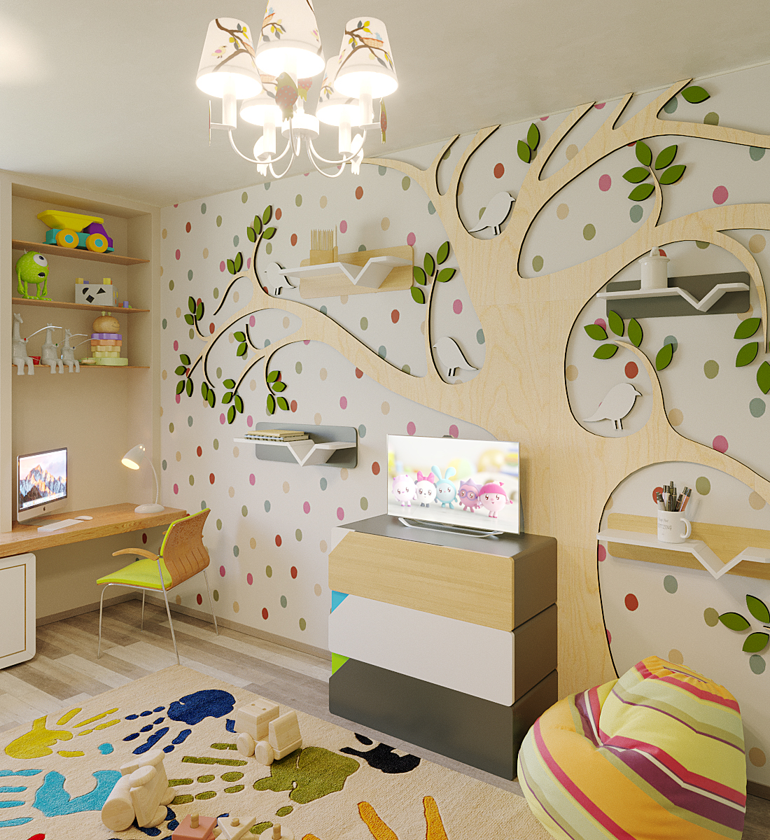 Kinderzimmer in 3d max corona render Bild