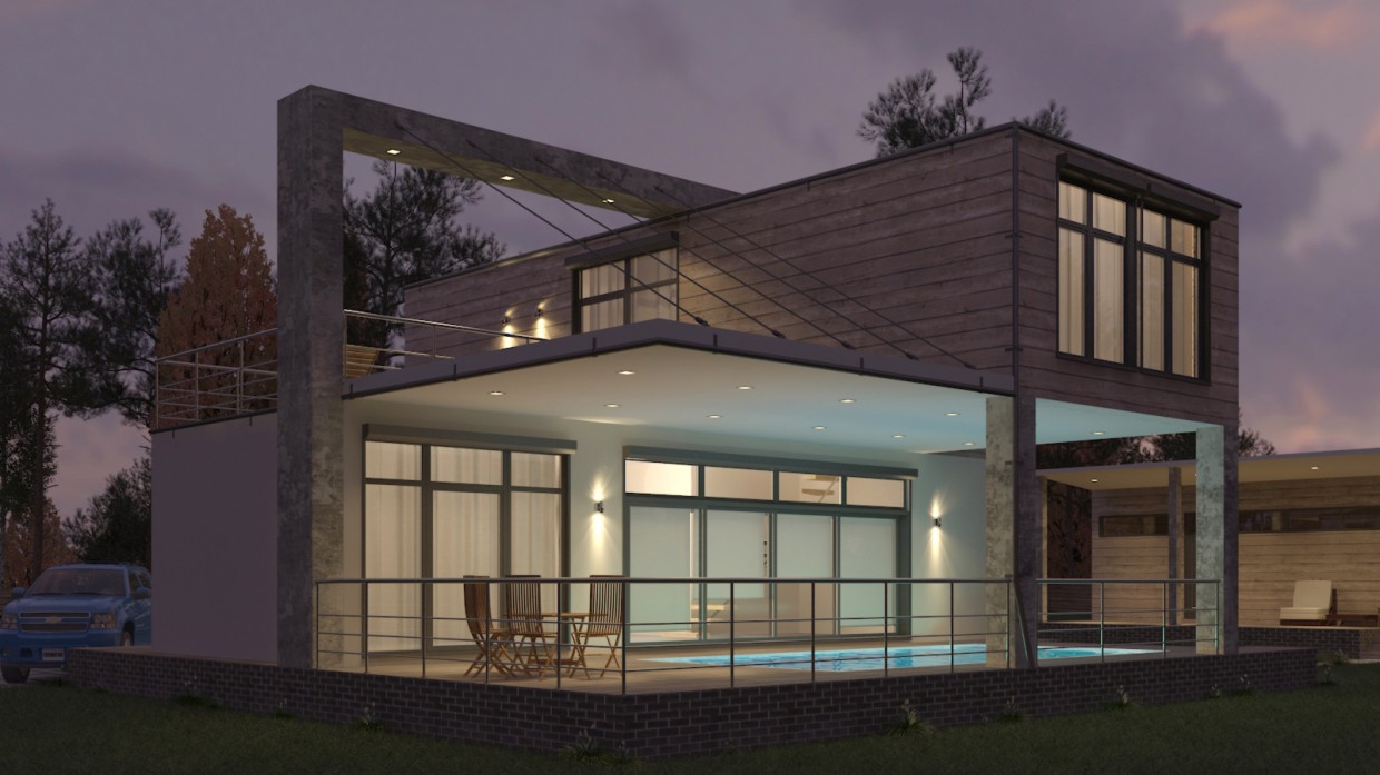 Haus der Seecontainer mit pool in 3d max vray 3.0 Bild