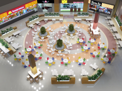 Foodcourt en el centro comercial "Kollaz"