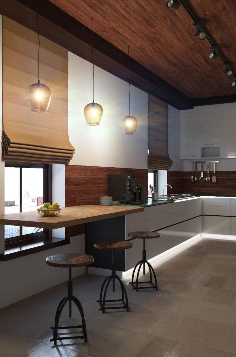 interiore della cucina in 3d max vray 3.0 immagine