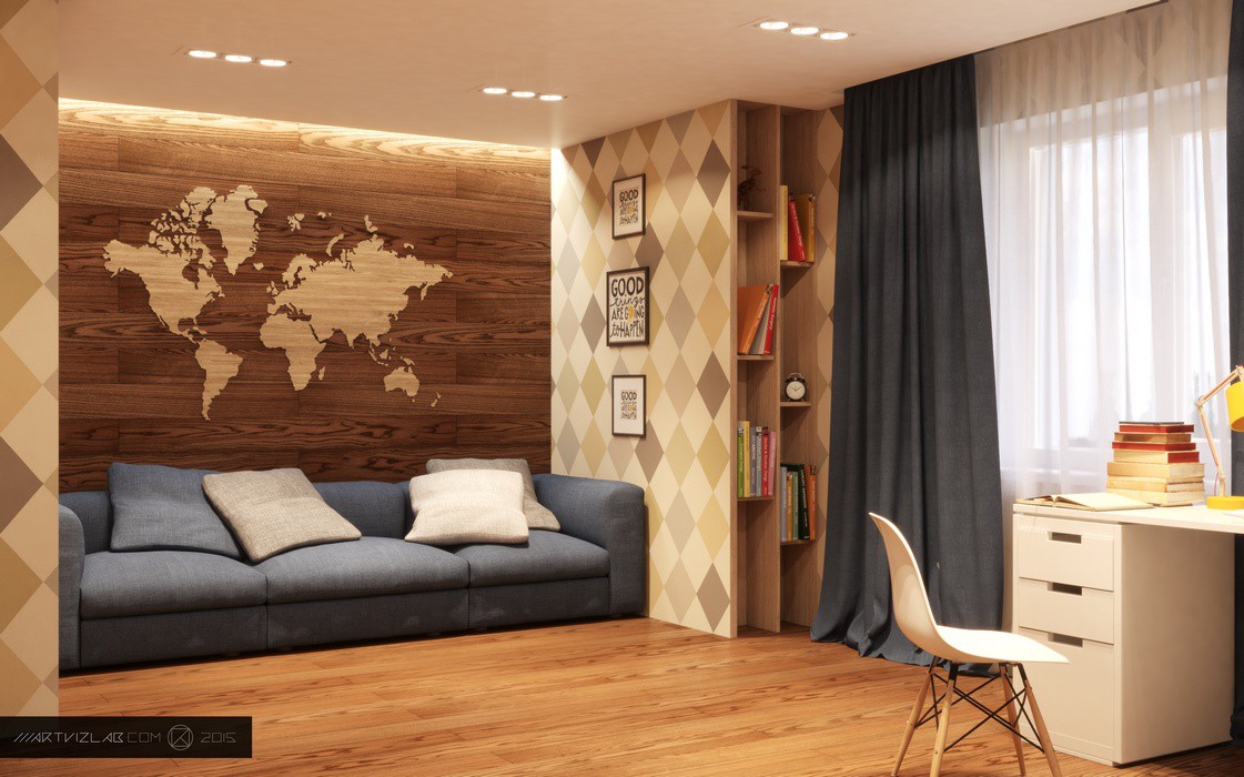 QUARTO de crianças (desenho e visualização) em 3d max vray 3.0 imagem