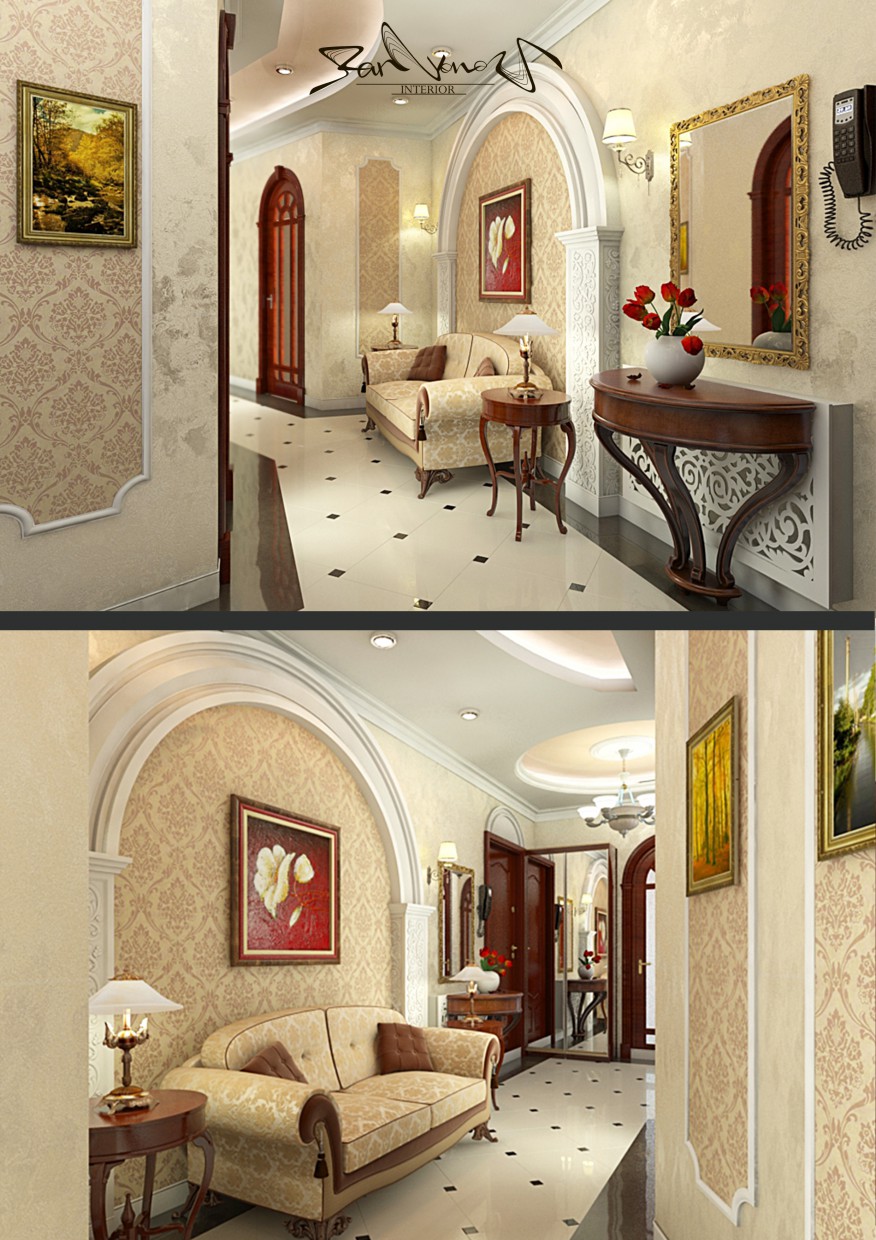 Hall in 3d max vray resim