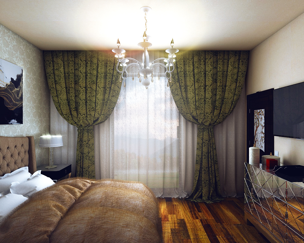 Chambre à coucher dans une maison de campagne dans 3d max vray 2.0 image