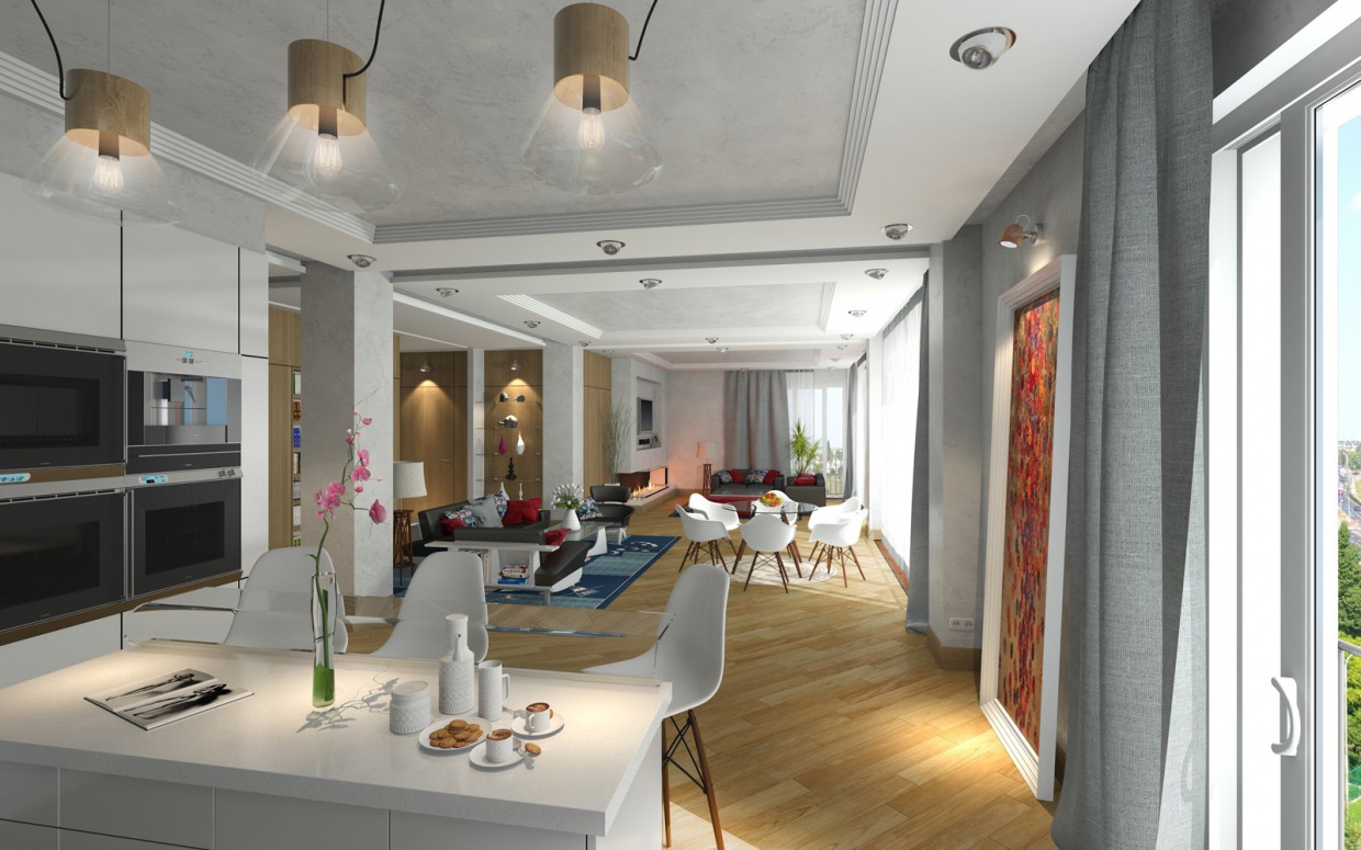 Çatı katı. in 3d max corona render resim