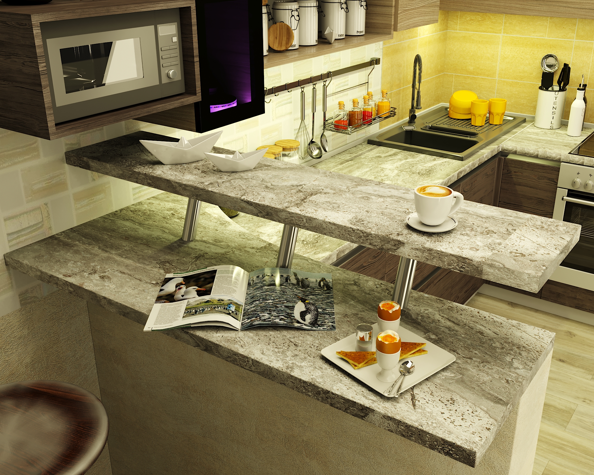 coin cuisine dans 3d max corona render image