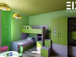 Visualisierung von einem Kinderzimmer