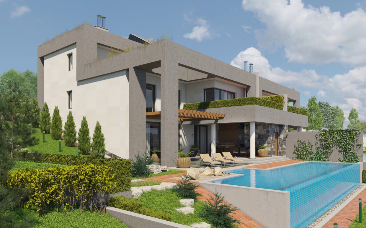 Duplex sur la terrasse. dans 3d max corona render image