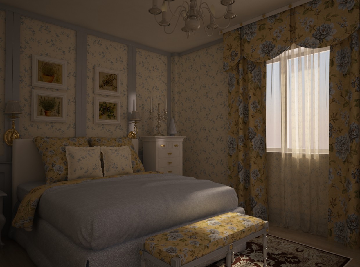 design chambre à coucher dans 3d max vray image