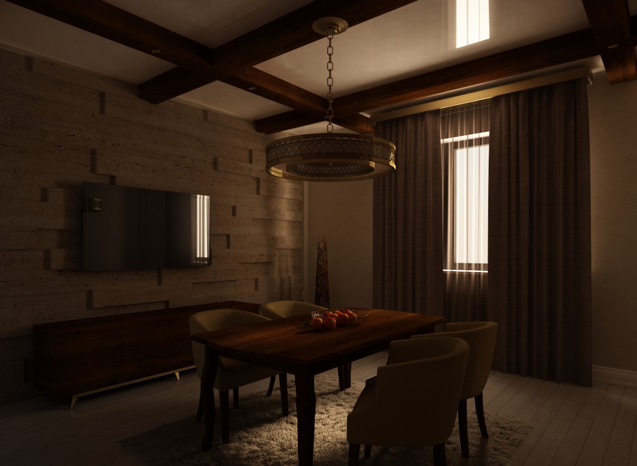 Projeto de uma sala de jantar em 3d max vray imagem