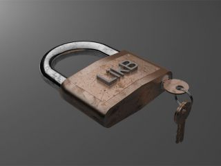 Навесной замок из двух цилиндров (из примитивов)