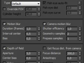 Обзор свитка Camera V-Ray.