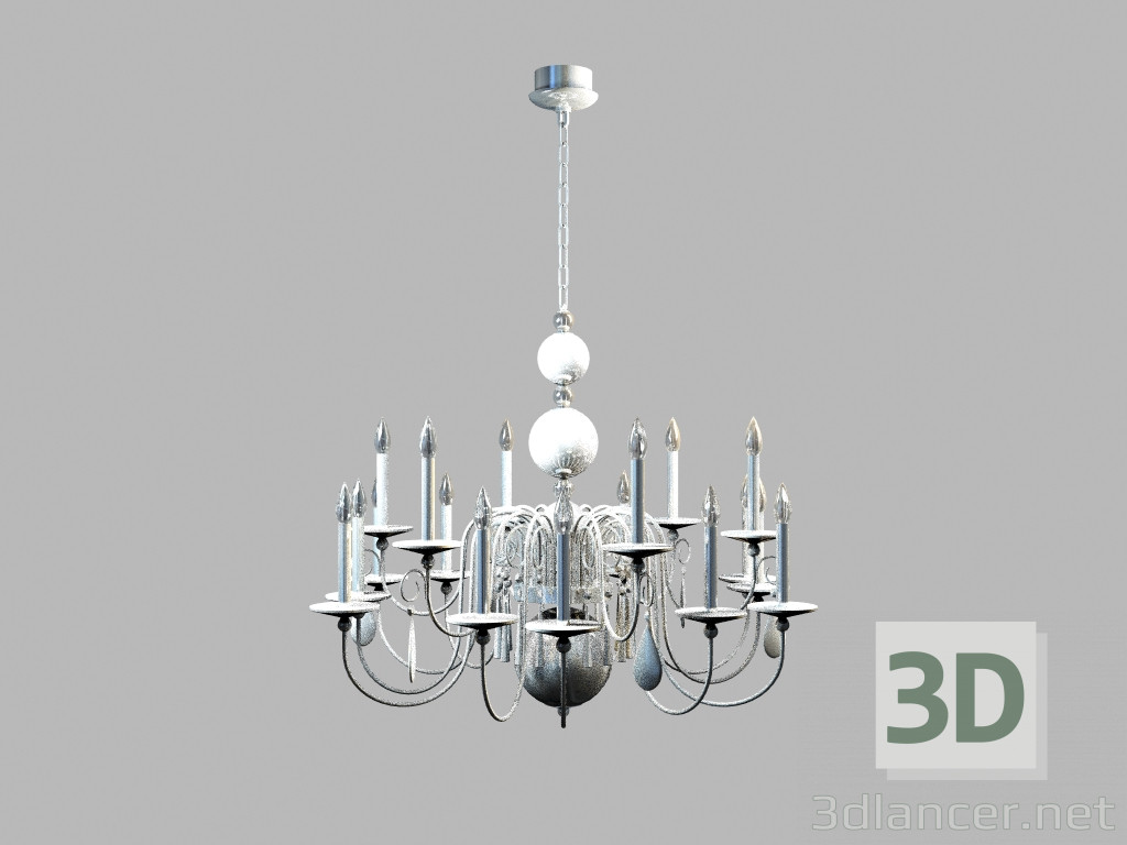 modello 3D Bianco di lampadario Regina MD 8048-18A - anteprima