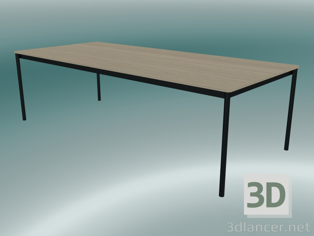 Modelo 3d Mesa retangular Base 250x110 cm (Carvalho, Preto) - preview