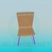 3d model Chair with solid wooden backrest and seat - preview