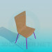 3d model Chair with solid wooden backrest and seat - preview