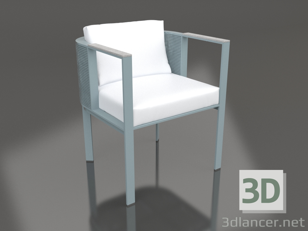 modello 3D Sedia da pranzo (grigio blu) - anteprima