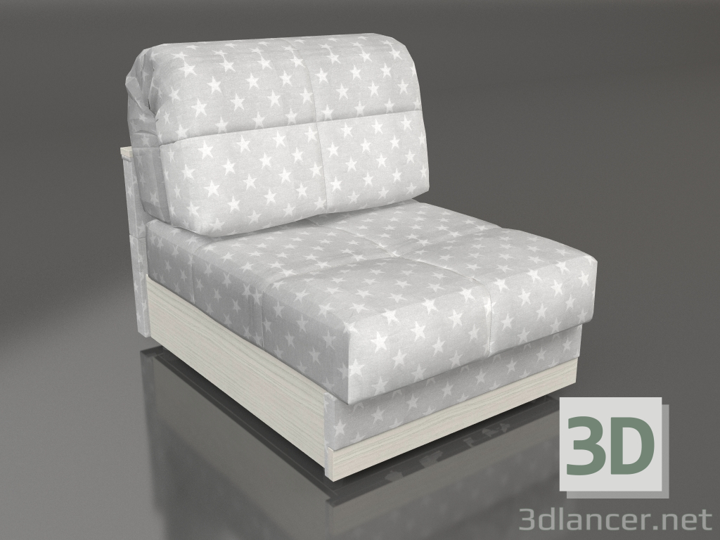 modèle 3D Module canapé Jacqueline 1 (gris) - preview