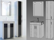 Edelform muebles de baño, serie de cristal, línea Neo