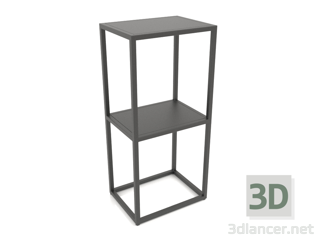 3d model Consola rectangular (METAL, 40x30x86, 2 estantes) - vista previa