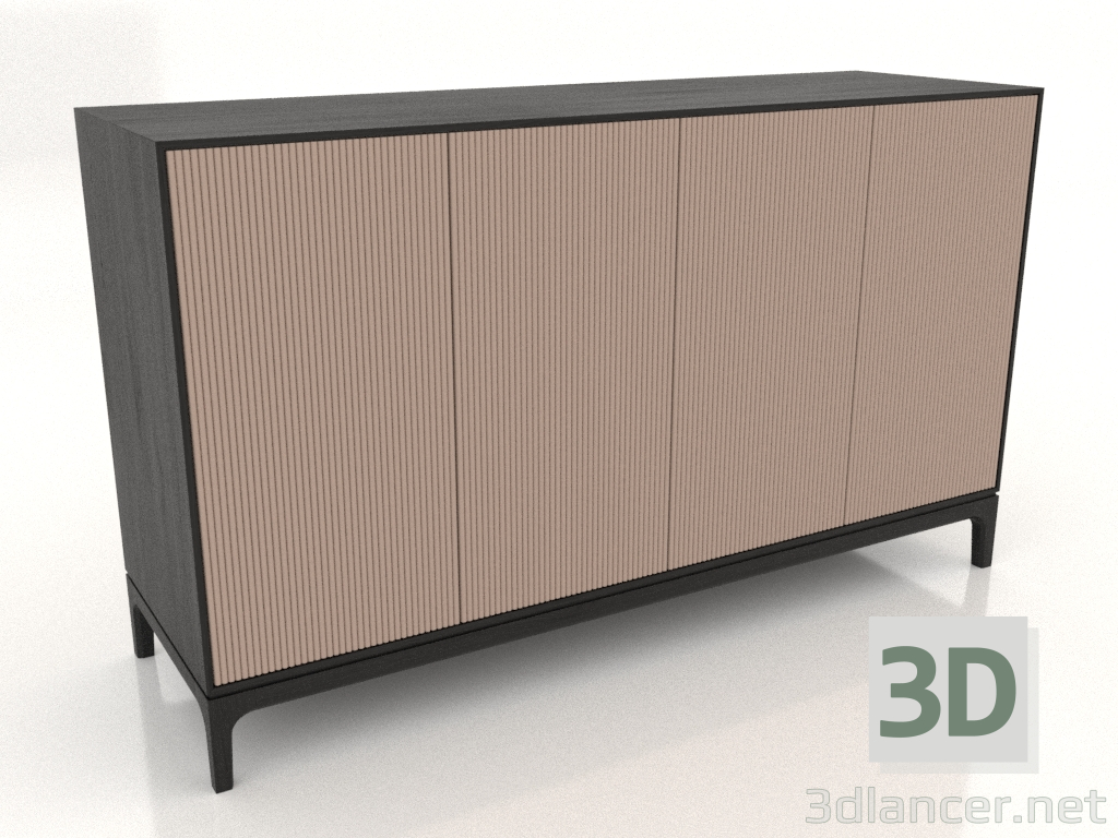Modelo 3d Móvel de TV FARGO com fachadas fresadas 1600x500x950 mm (bege, carvalho preto, opção 3) - preview