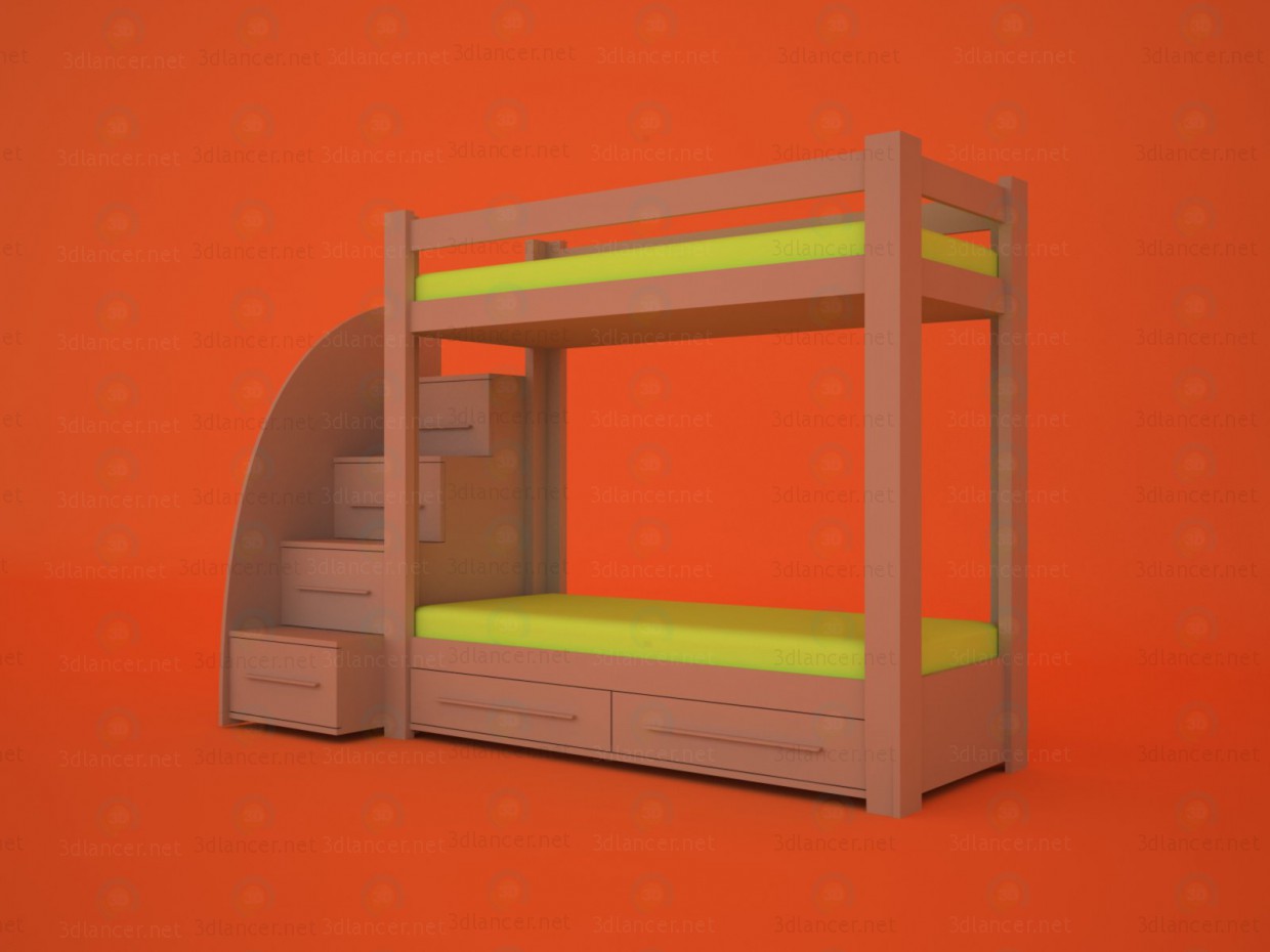 Modelo 3d Cama de beliche - preview