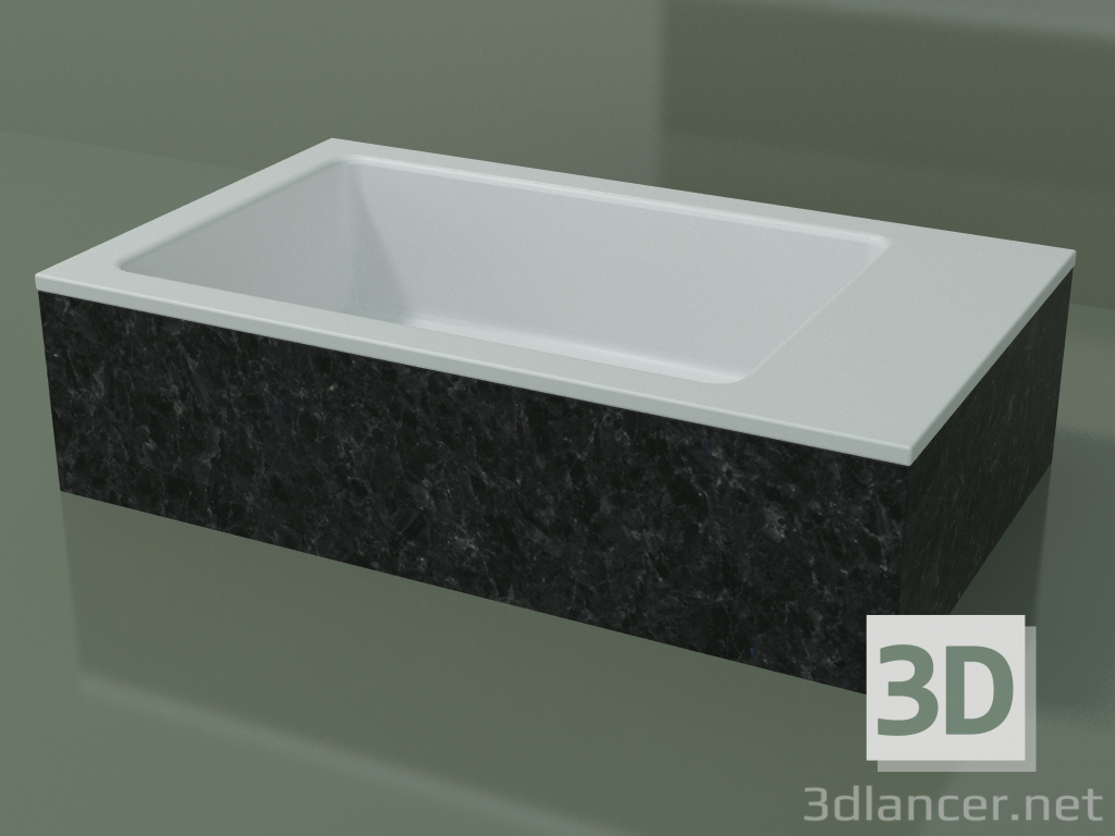 modello 3D Lavabo da appoggio (01R131102, Nero Assoluto M03, L 60, P 36, H 16 cm) - anteprima